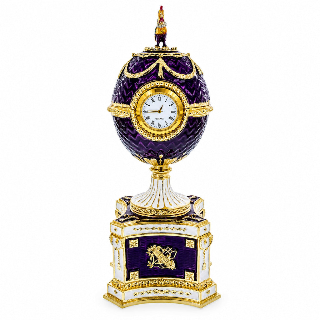 1904 Kelch Chanticleer Royal Imperial Musical Easter Egg in Purple Enamel