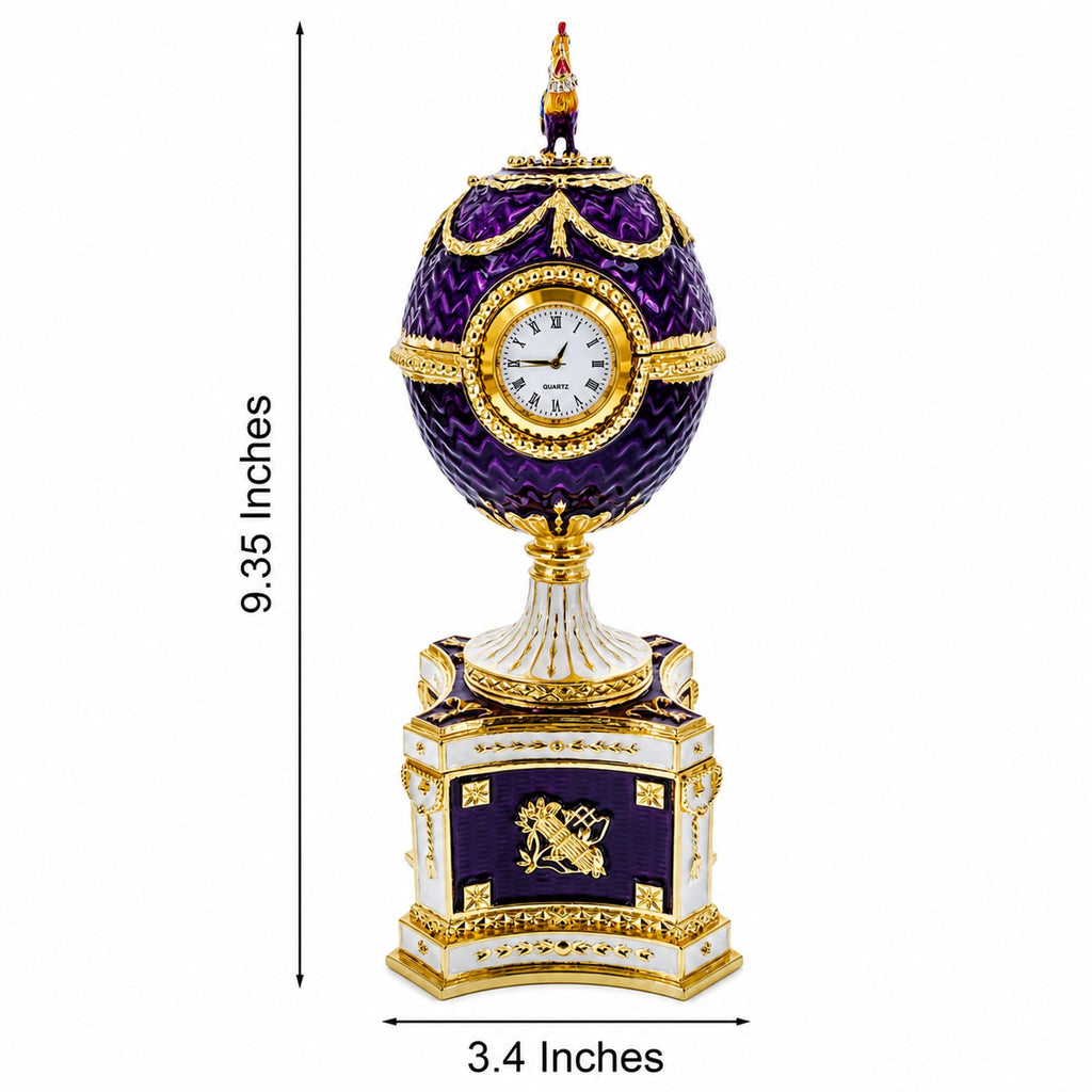 1904 Kelch Chanticleer Royal Imperial Musical Easter Egg in Purple Enamel