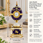 1904 Kelch Chanticleer Royal Imperial Musical Easter Egg in Purple Enamel