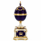 1904 Kelch Chanticleer Royal Imperial Musical Easter Egg in Purple Enamel