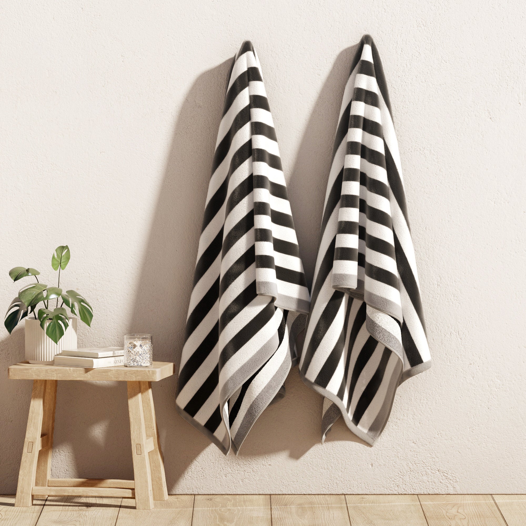 Oversized Striped Border Cabana Beach Towel - Santa Cruz