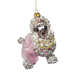 Vintage Glass Poodle Ornament -