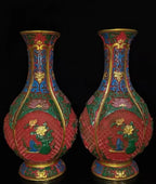 Qing-Style Lacquerware Flower & Bird Vase – 25cm (Collectible) - Che Cose Belle