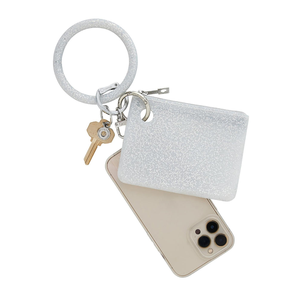 Mini Pouch Wristlet Set - Silver Confetti