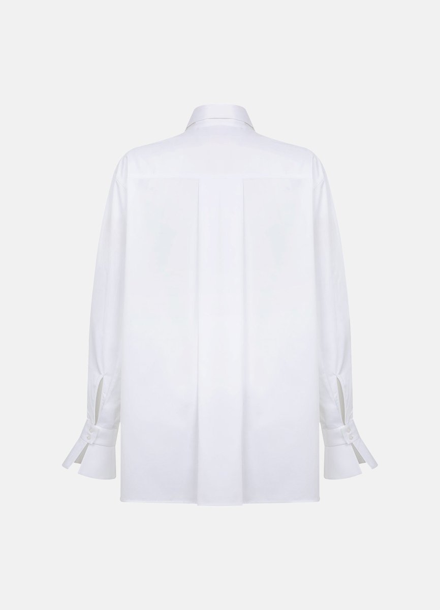 Quinta Tie Detail White Organic Cotton Shirt - Che Cose Belle