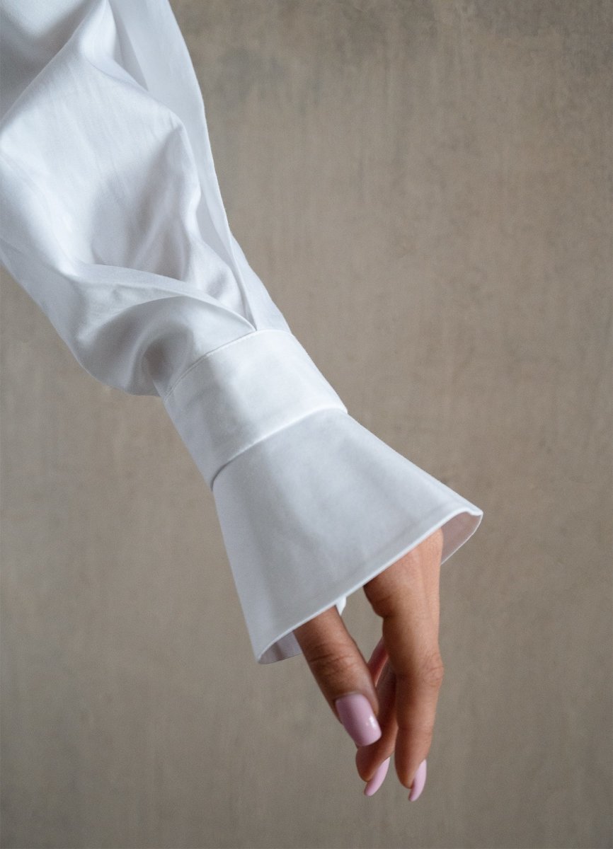 Quinta Tie Detail White Organic Cotton Shirt - Che Cose Belle