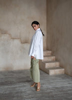 Quinta Tie Detail White Organic Cotton Shirt - Che Cose Belle