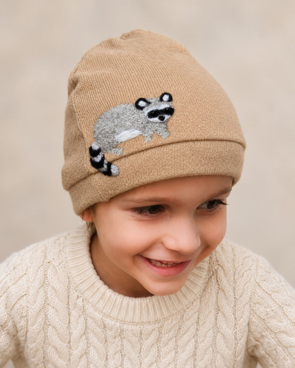 Raccoon Cashmere Hat - Child - Che Cose Belle