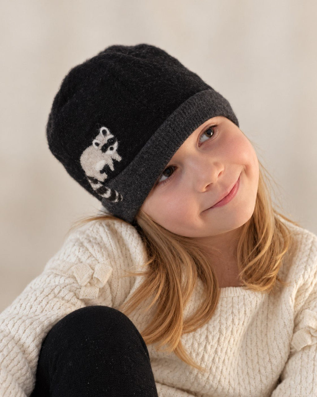 Raccoon Cashmere Hat - Child - Che Cose Belle