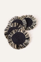 Raffia Fringe Set of 4 Coasters - Che Cose Belle