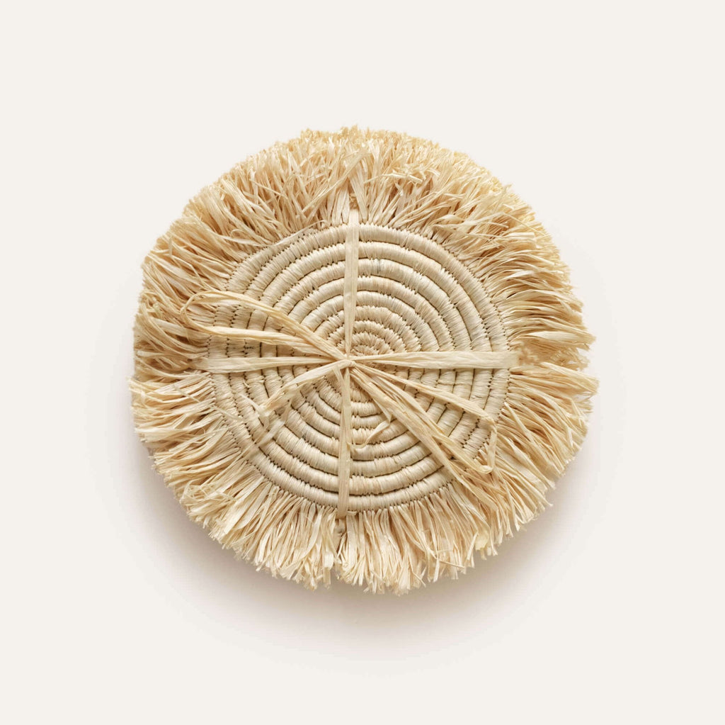 Raffia Fringe Set of 4 Coasters - Che Cose Belle