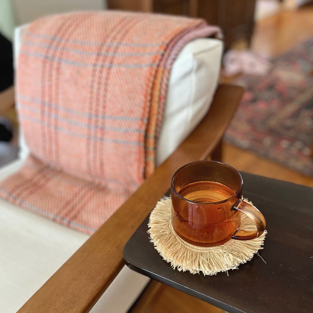 Raffia Fringe Set of 4 Coasters - Che Cose Belle