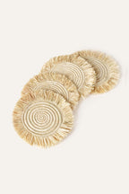 Raffia Fringe Set of 4 Coasters - Che Cose Belle