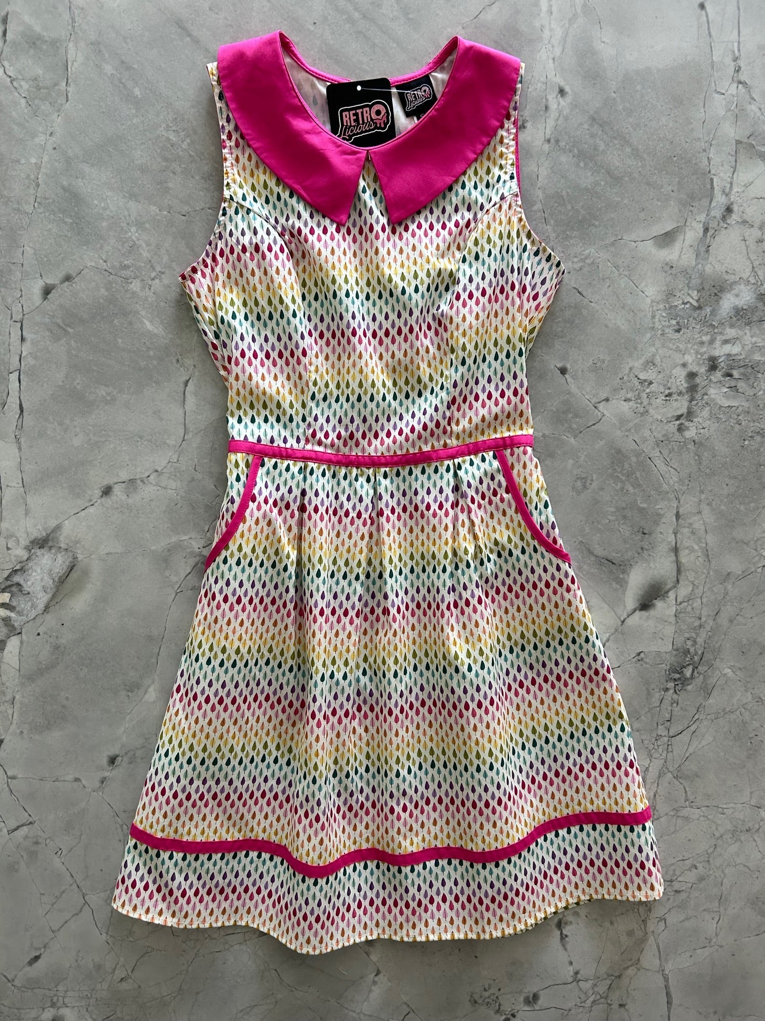 Rainbow Drop Collared Dress - Che Cose Belle