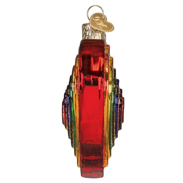 Rainbow Heart Glass Blown Ornament - Che Cose Belle