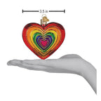 Rainbow Heart Glass Blown Ornament - Che Cose Belle