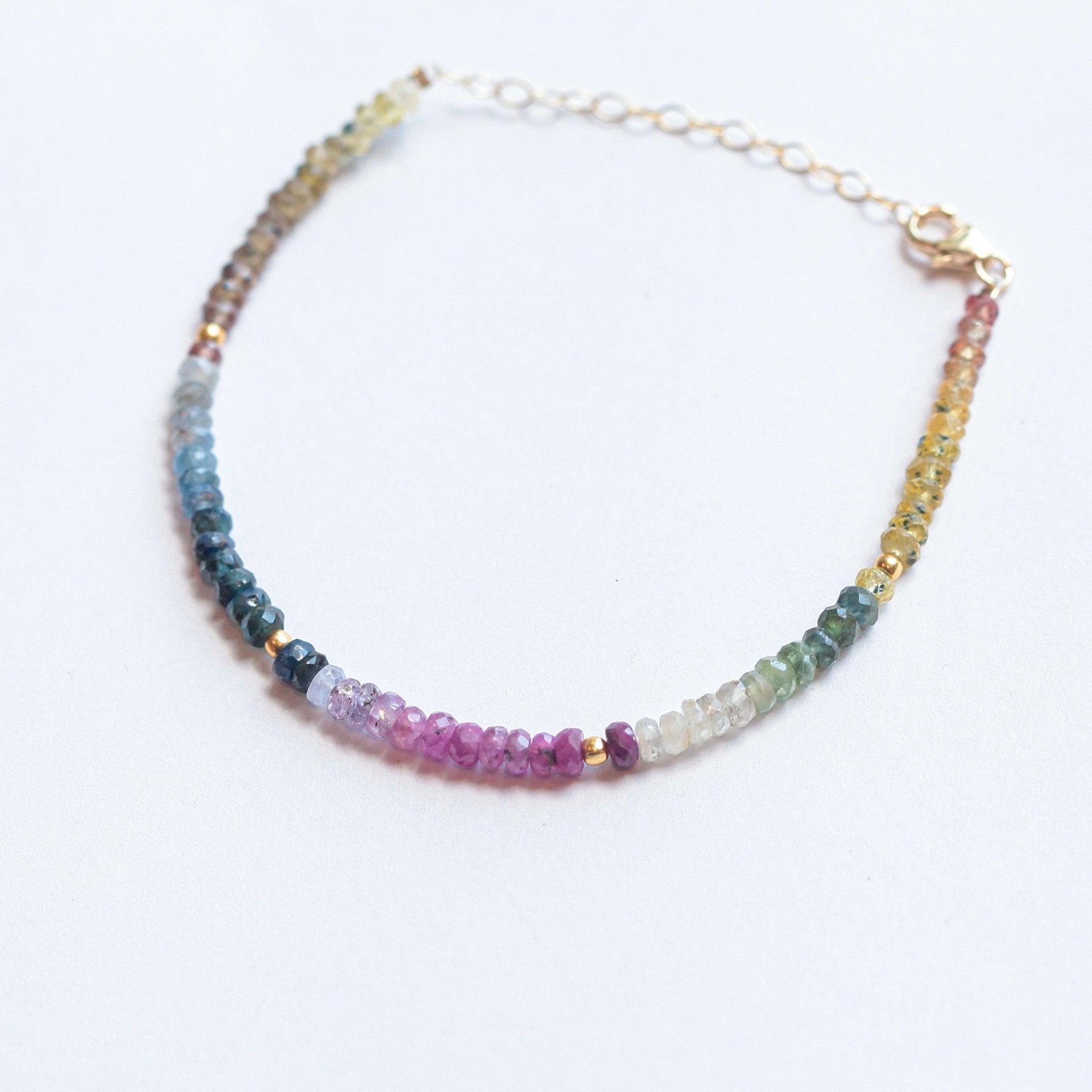Rainbow Sapphire Beaded Bracelet - Che Cose Belle