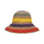 Rainbow Woven Straw Bucket Hat - Che Cose Belle