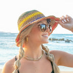 Rainbow Woven Straw Bucket Hat - Che Cose Belle