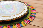 Tulum Raffia Placemat, colorful woven tabletop