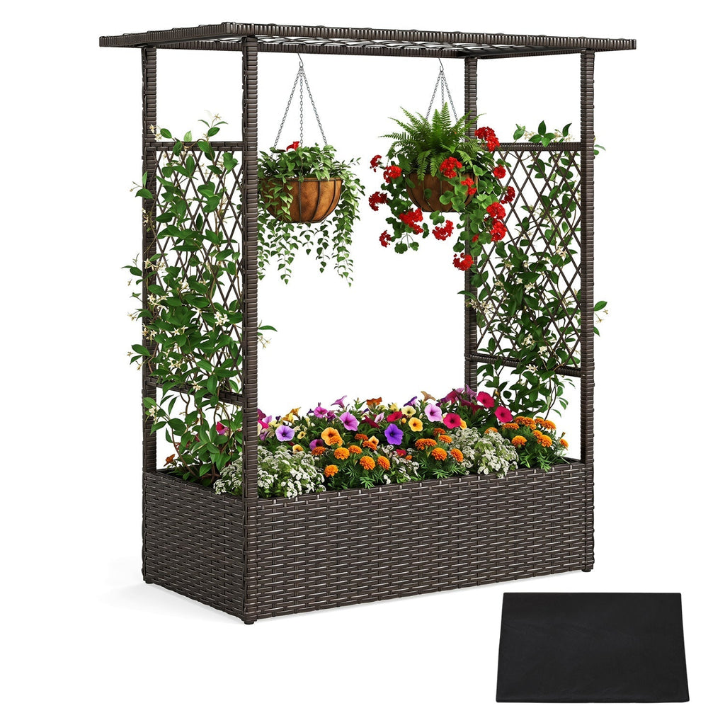 Raised Garden Bed with Hanging Roof and Trellises - Che Cose Belle