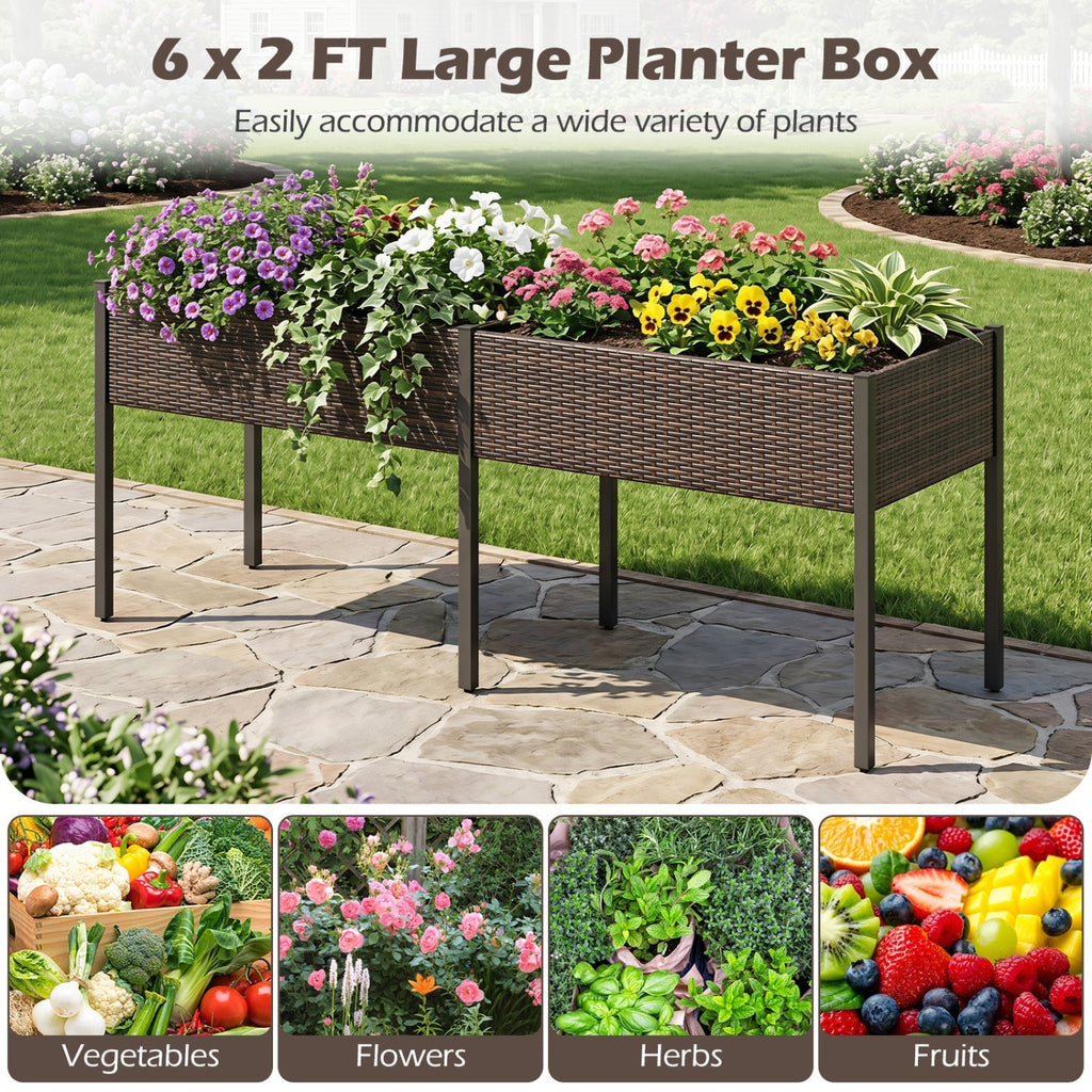 Raised Garden Bed with Legs and Removable Liner - 73 Inch - Che Cose Belle
