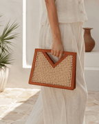 Raja Leather and Cane Handbag - Che Cose Belle