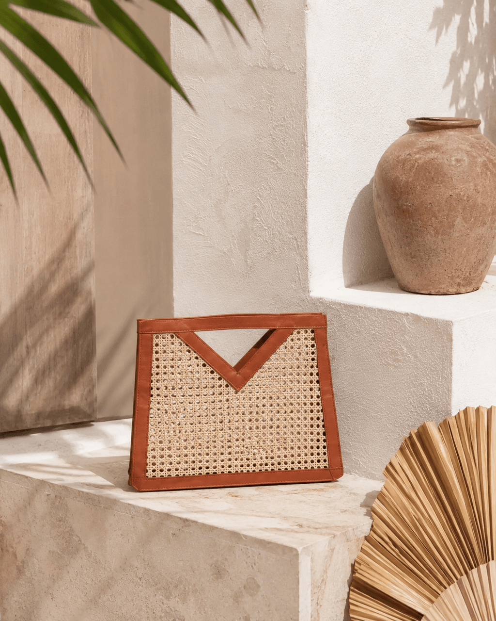 Raja Leather and Cane Handbag - Che Cose Belle