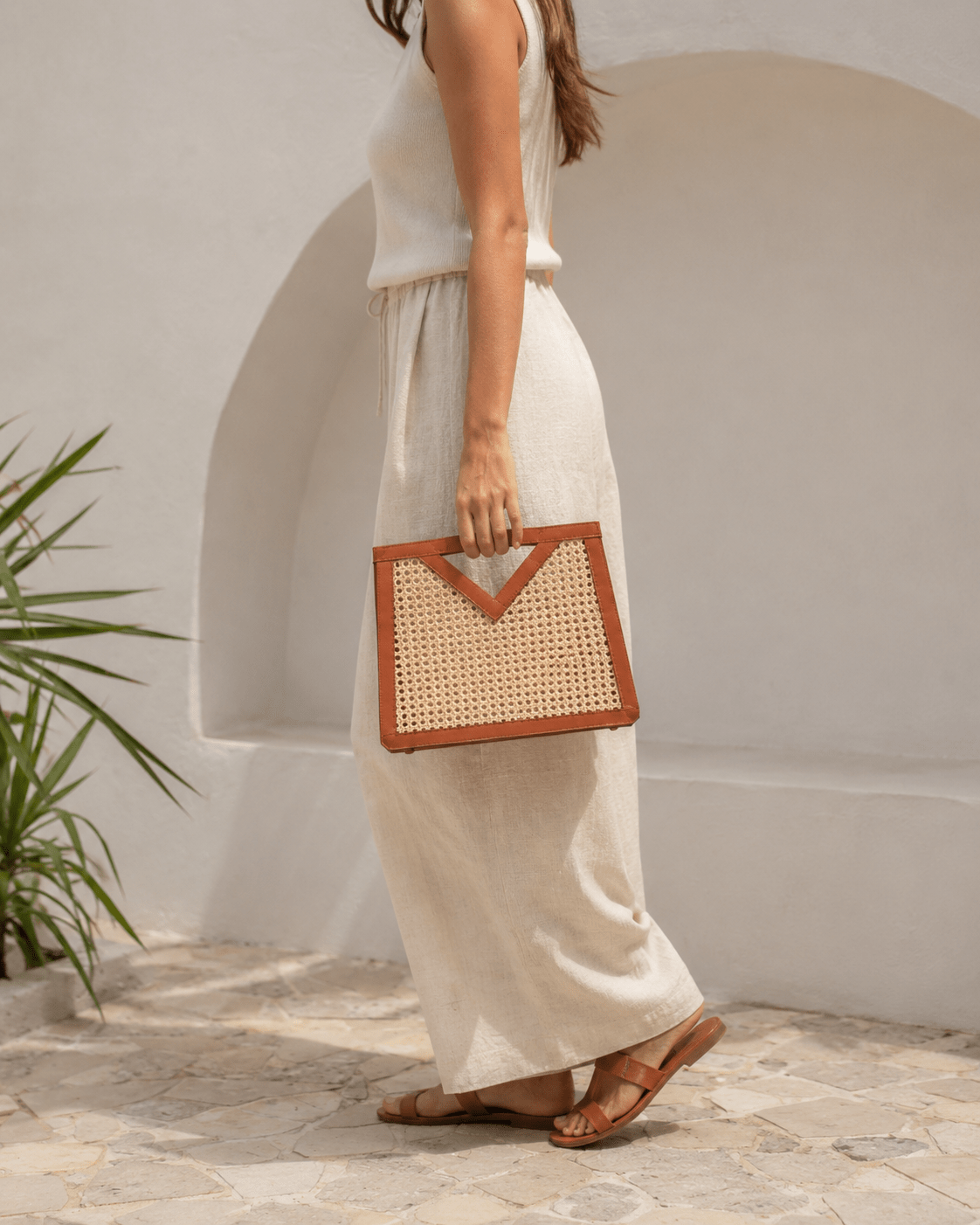 Raja Leather and Cane Handbag - Che Cose Belle