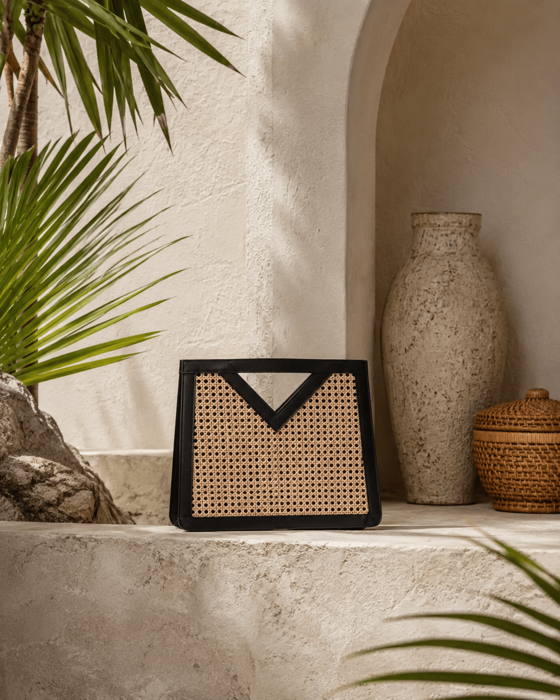 Raja Leather and Cane Handbag - Che Cose Belle