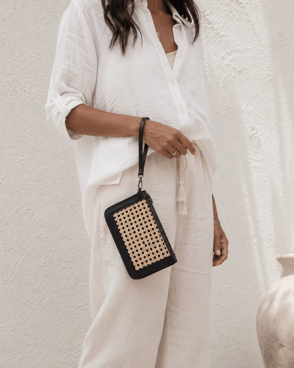 Raja Leather and Cane Wallet - Che Cose Belle