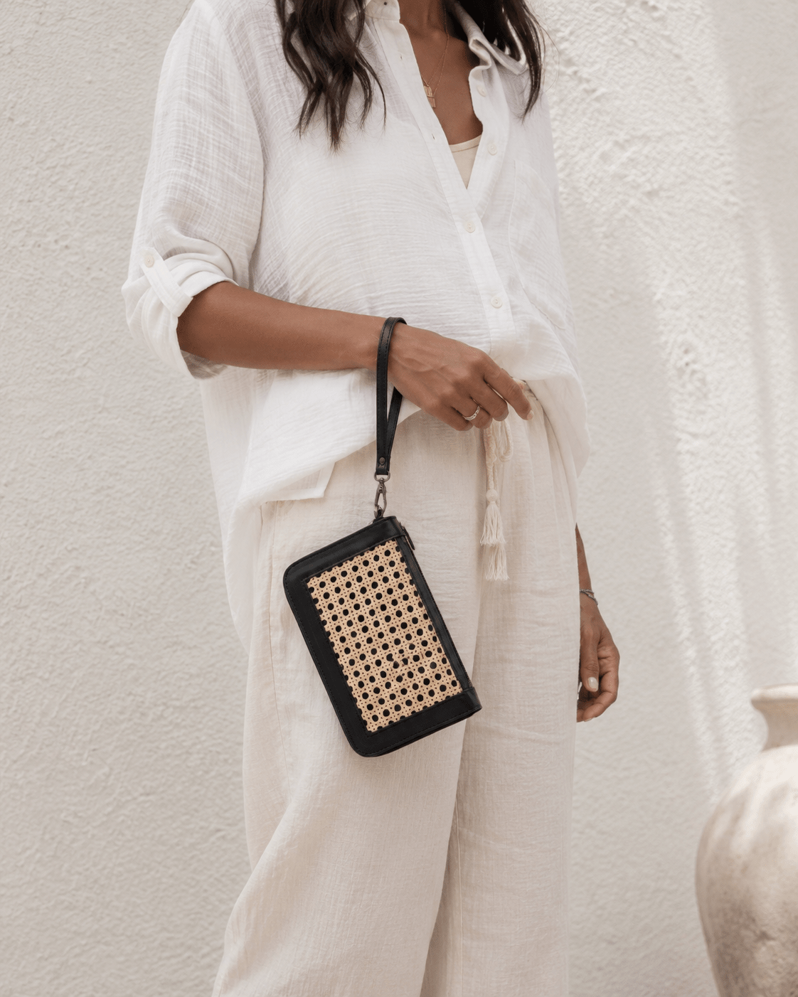 Raja Leather and Cane Wallet - Che Cose Belle