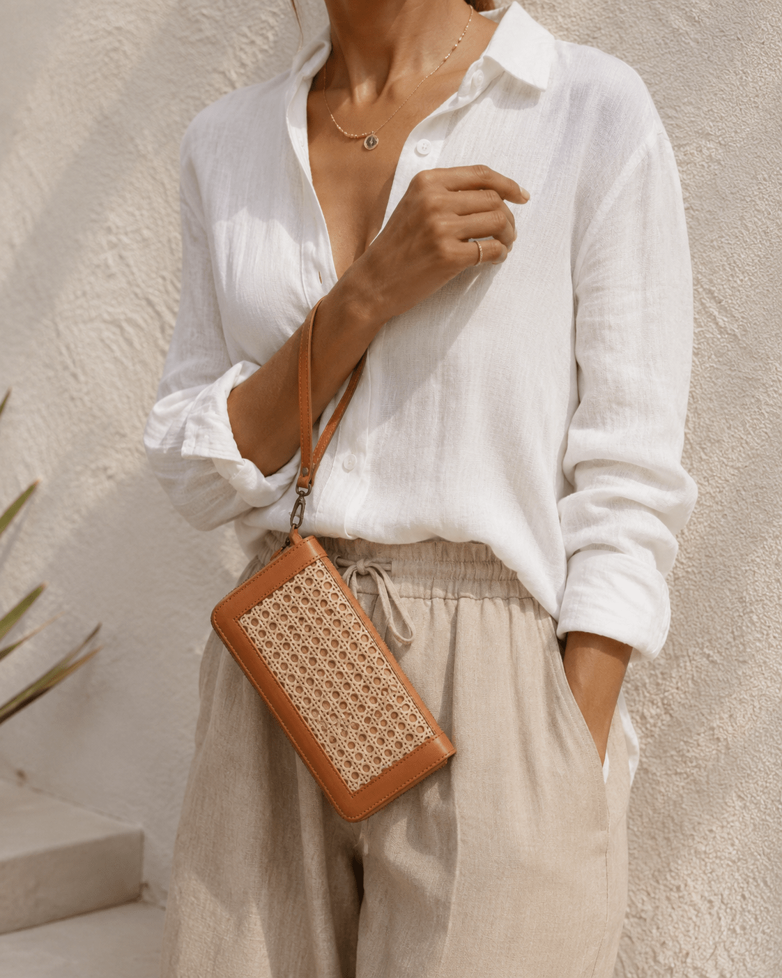 Raja Leather and Cane Wallet - Che Cose Belle