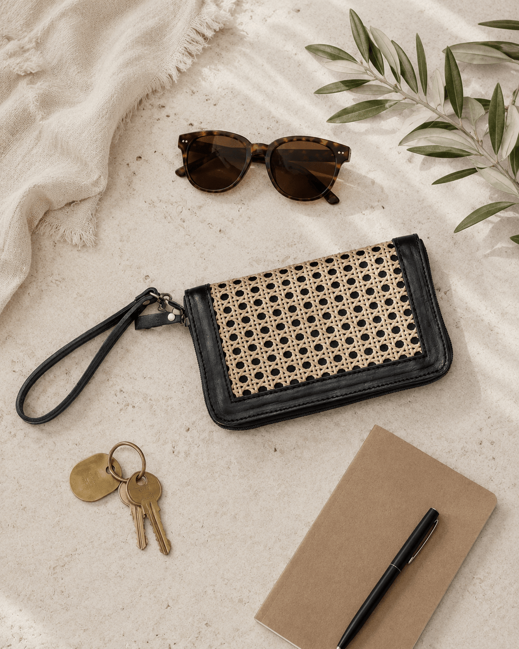 Raja Leather and Cane Wallet - Che Cose Belle