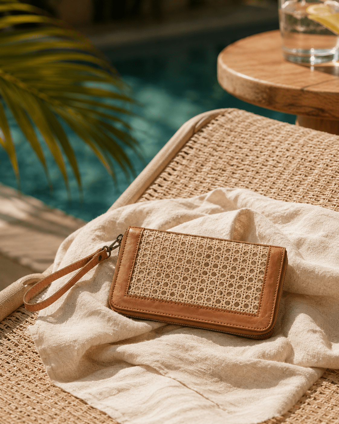 Raja Leather and Cane Wallet - Che Cose Belle