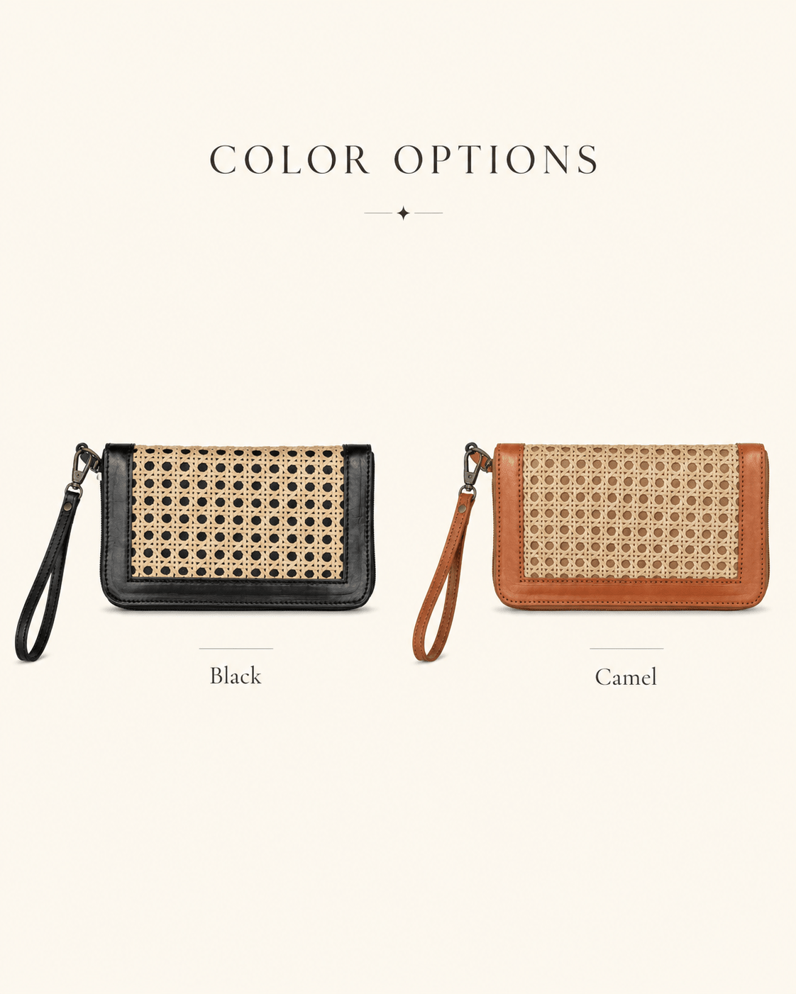 Raja Leather and Cane Wallet - Che Cose Belle