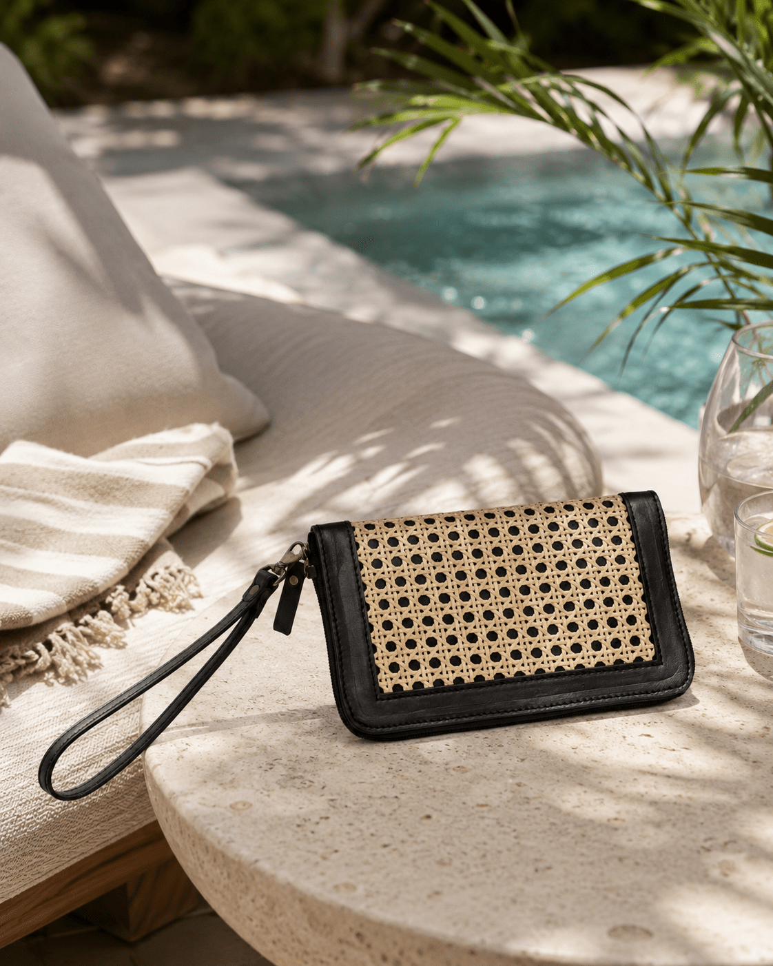 Raja Leather and Cane Wallet - Che Cose Belle