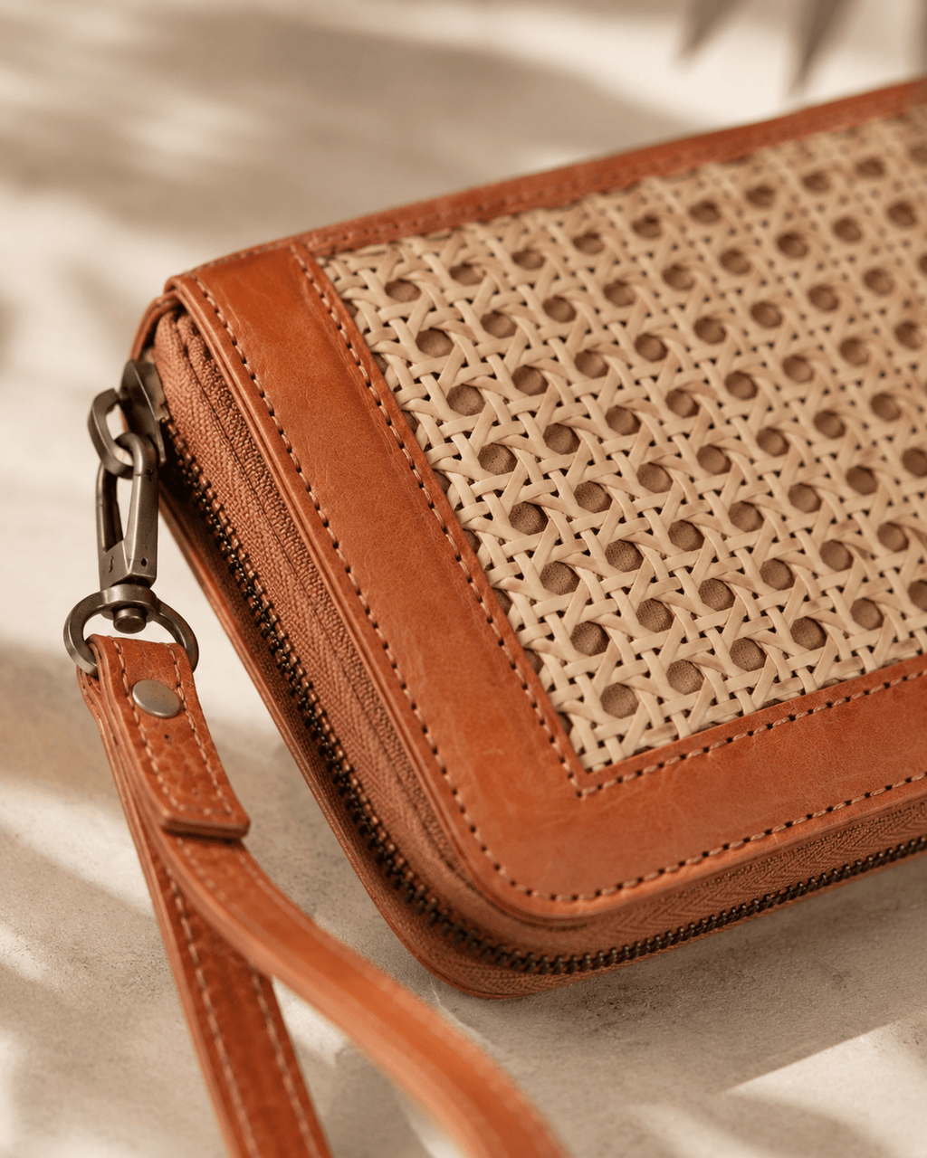 Raja Leather and Cane Wallet - Che Cose Belle