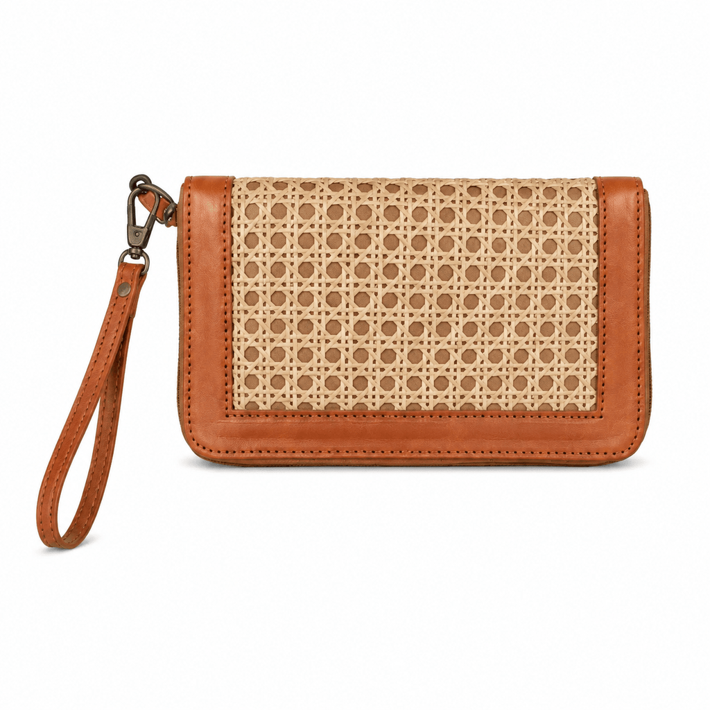 Raja Leather and Cane Wallet - Che Cose Belle