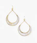Rajani Crescent Mother of Pearl Hoop Earrings - Che Cose Belle