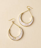 Rajani Crescent Mother of Pearl Hoop Earrings - Che Cose Belle