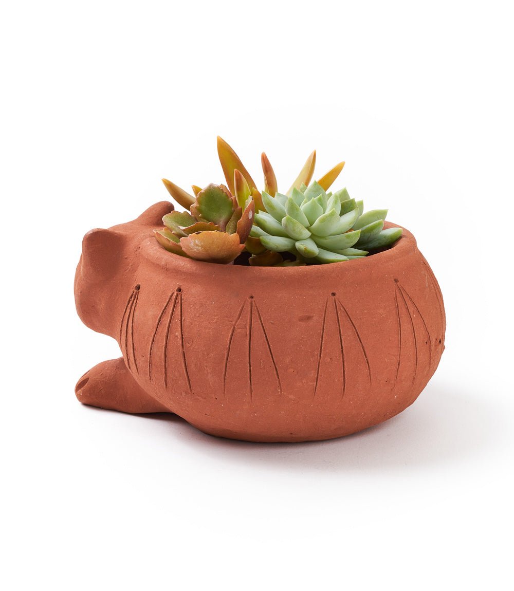 Rakshana Cat Plant Pot - Terracotta - Che Cose Belle