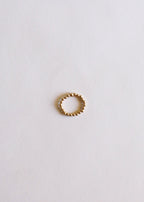 Raw Cognac Baltic Amber + 14K Gold Filled Beaded Ring Stack - Che Cose Belle
