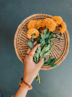 Raw Cognac Baltic Amber + 14K Gold Filled || Beaded Stretch Ring - Che Cose Belle