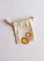 Raw Honey Baltic Amber + 14K Gold Filled || Beaded Ring Stack - Che Cose Belle