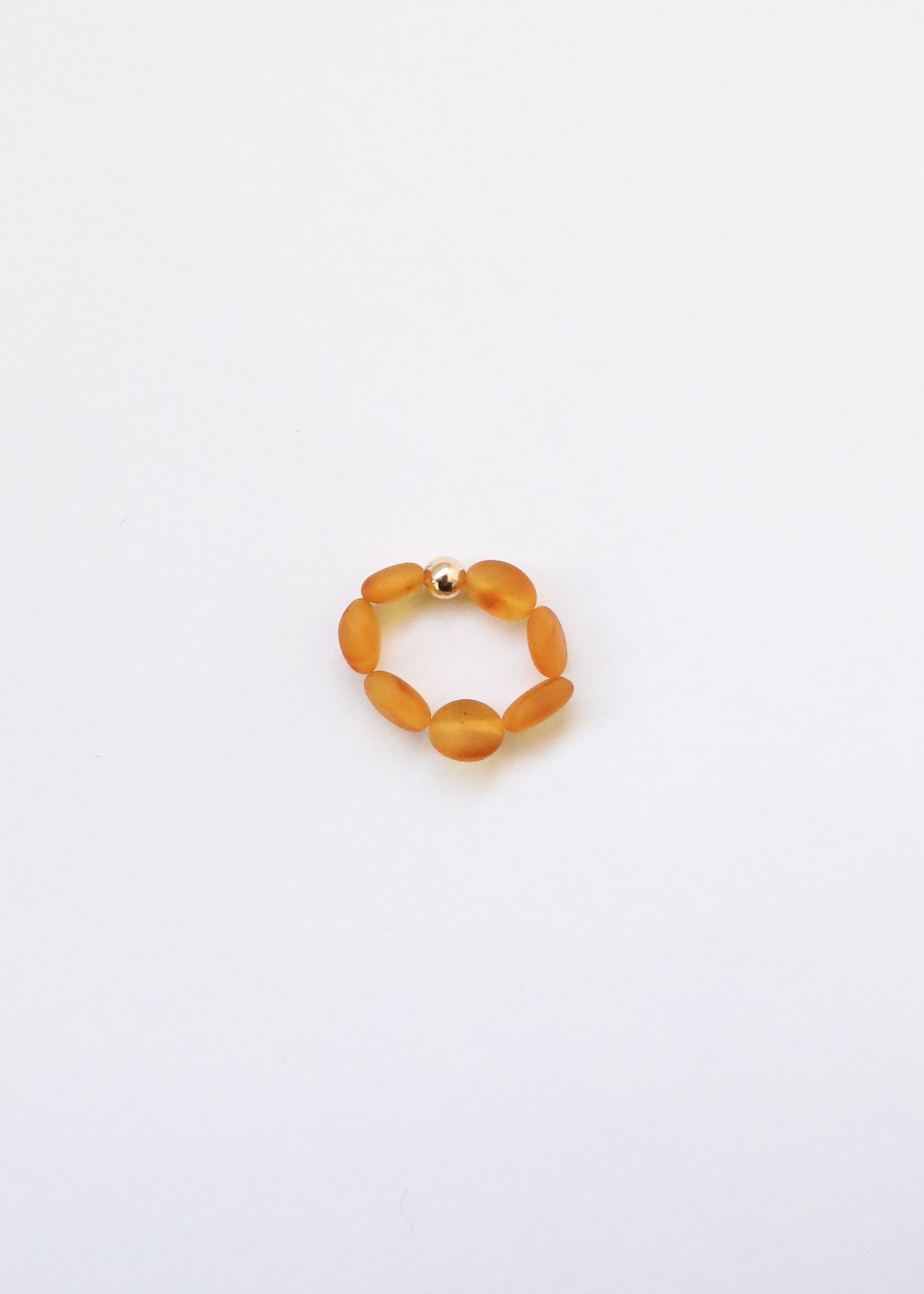 Raw Honey Baltic Amber + 14K Gold Filled || Beaded Ring Stack - Che Cose Belle
