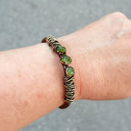 Raw Peridot Copper Cuff - Handcrafted Talisman Jewelry for Heart Healing - Che Cose Belle