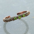 Raw Peridot Cuff - Copper Jewelry Handcrafted For Growth And Renewal - Che Cose Belle