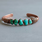 Raw Sonoran Turquoise Bracelet — Copper Talisman For Strong Protection - Che Cose Belle
