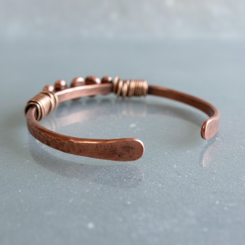 Raw Turquoise Copper Cuff — Handcrafted Crystal Jewelry Talisman for Courage - Che Cose Belle